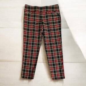 Terra & Sky Women's Blk/Red Plaid Pull-On Waist Stretchy Pants | Size 0X (14W)